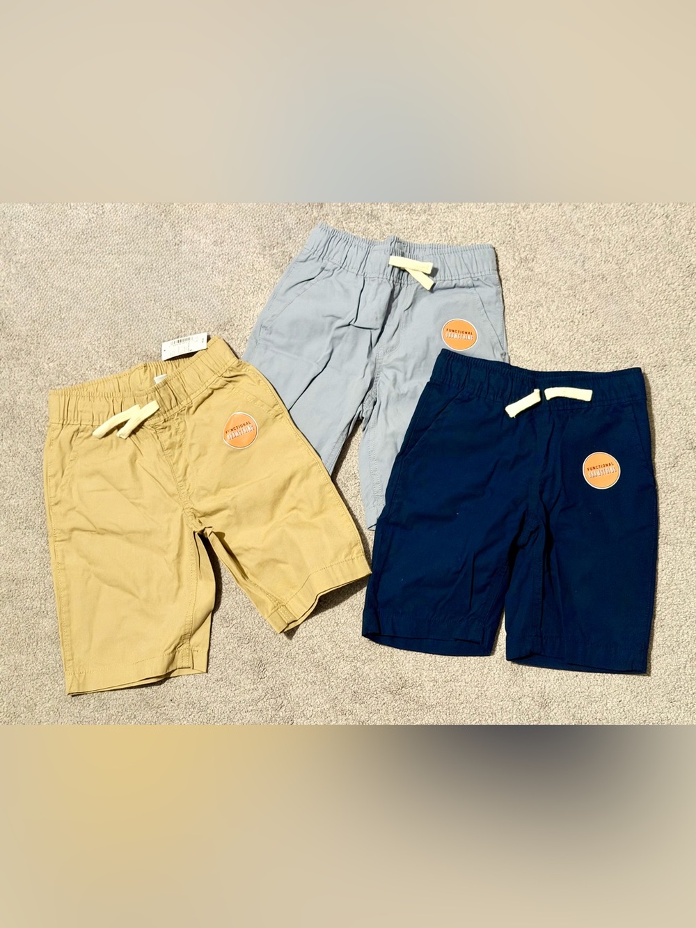 NWT Children’s Place Boys Chino Shorts Bundle of 3 - Size 6 - Tan/Gray/Navy